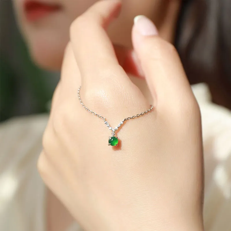 With The Heart Of The Jade Glutinous Jade Necklaces Women's-1