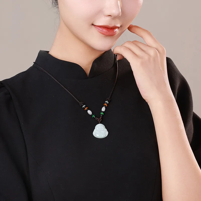 With The Heart Of The Jade Bean Type Jadeite Necklaces Women's-3