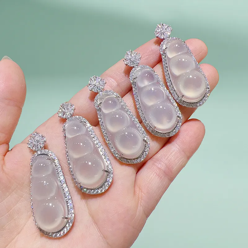 With The Heart Of The Jade Chalcedony Necklaces Women's-8
