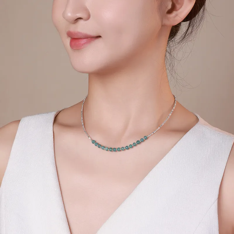 With The Heart Of The Jade Glutinous Jade Jadeite Necklaces Women's-5