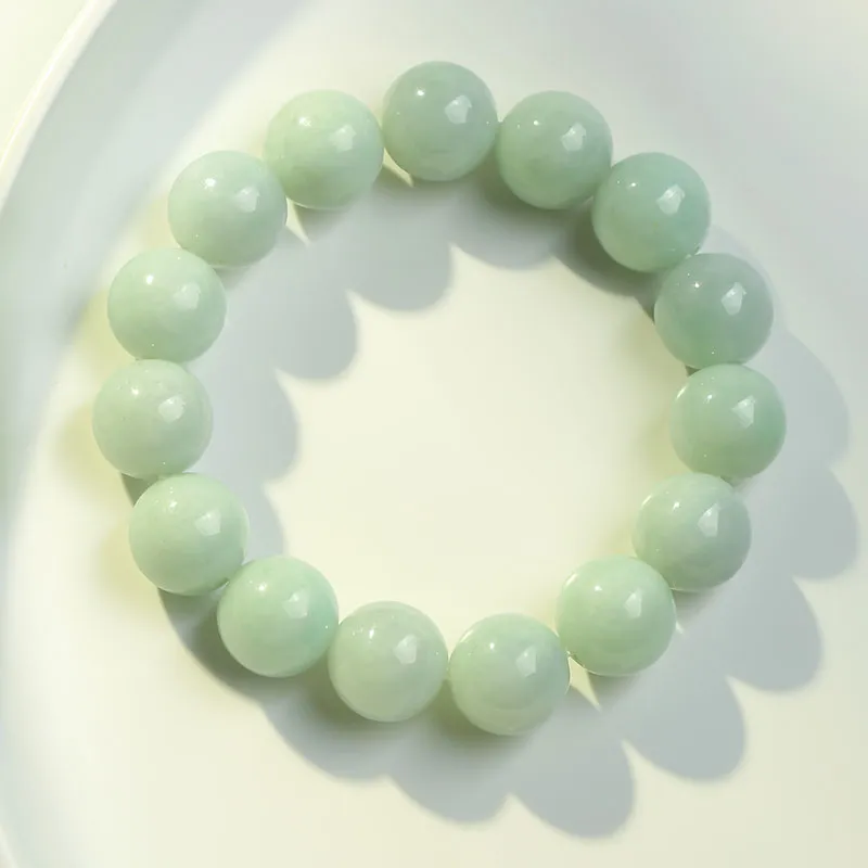 With The Heart Of The Jade Glutinous Jade Jadeite Bracelets Unisex-3