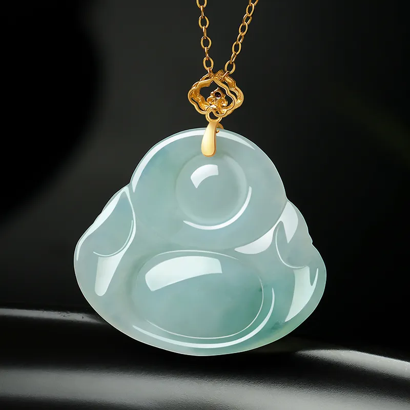 With The Heart Of The Jade Glutinous Jade Jadeite Necklaces Women's-5