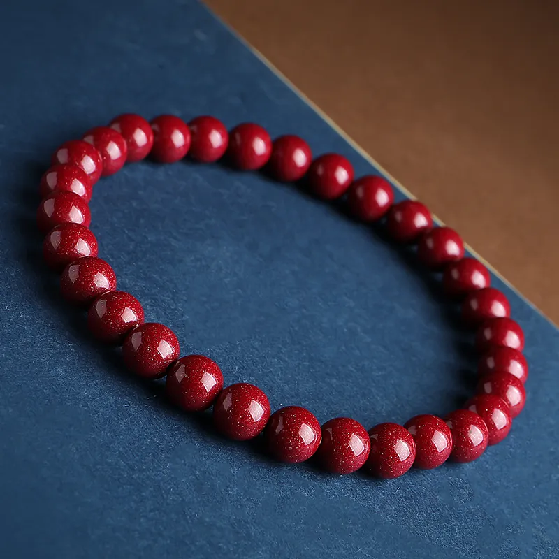 With The Heart Of The Jade Reconstructed Cinnabar Jade Bracelets Unisex-38