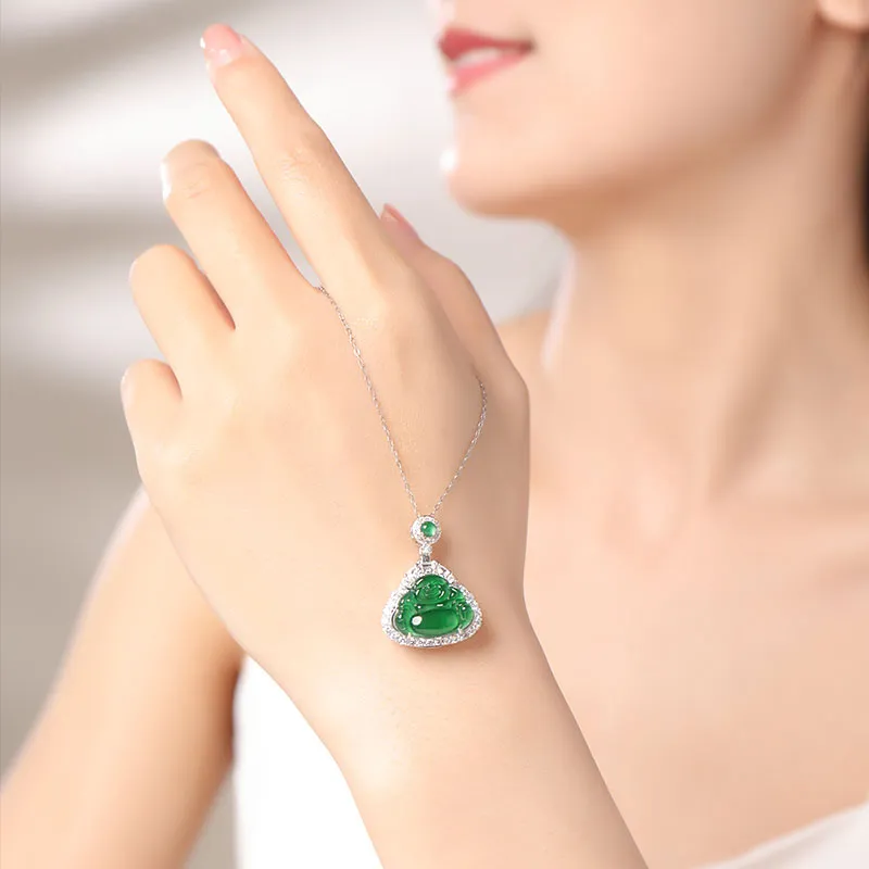 With The Heart Of The Jade Ice Glutinous Jadeite Necklaces Women's-36