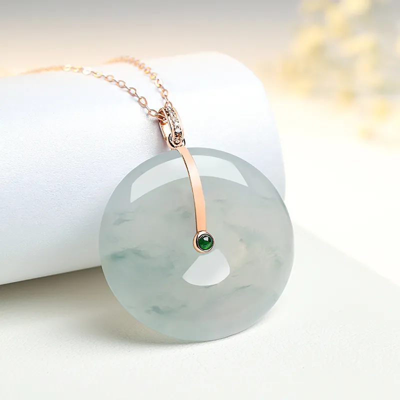 With The Heart Of The Jade Glutinous Jade Jadeite Necklaces Women's-26