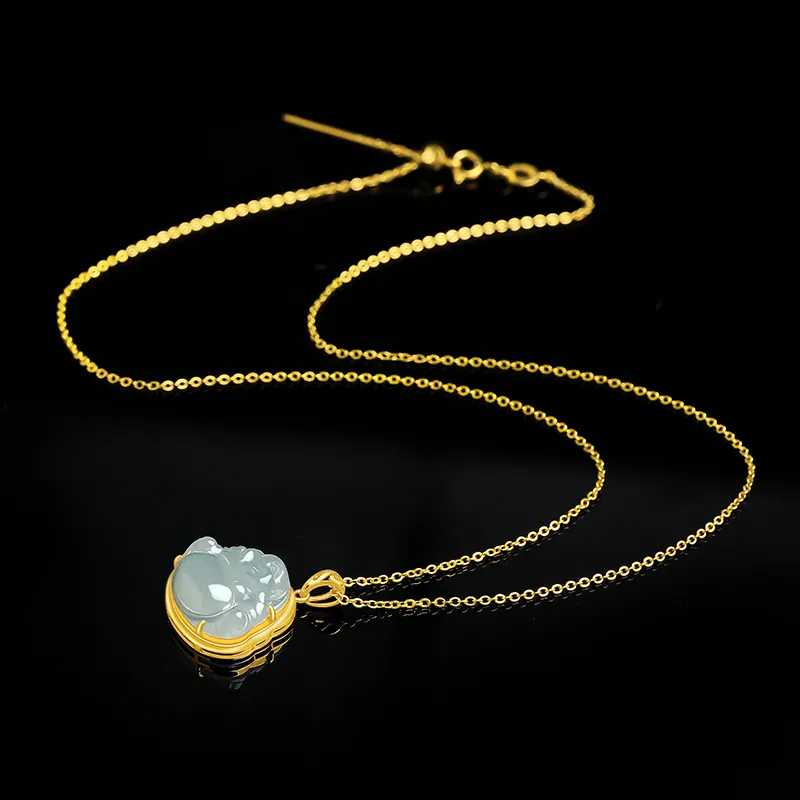 With The Heart Of The Jade Glutinous Jade Jadeite Necklaces Women's-7