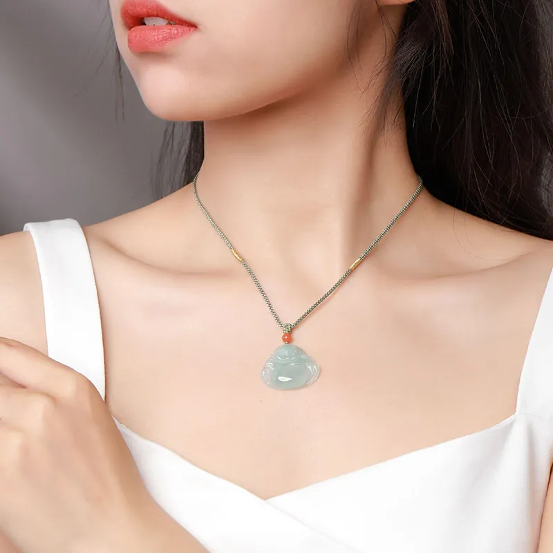 With The Heart Of The Jade Ice Glutinous Jadeite Necklaces Women's-4