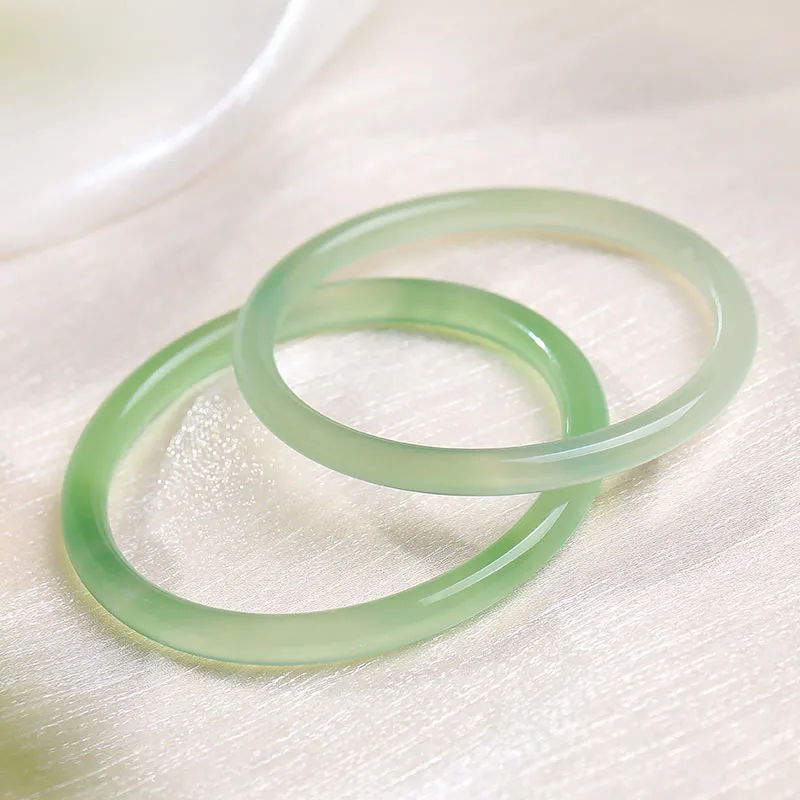 With The Heart Of The Jade Chalcedony Bangles Women's-5