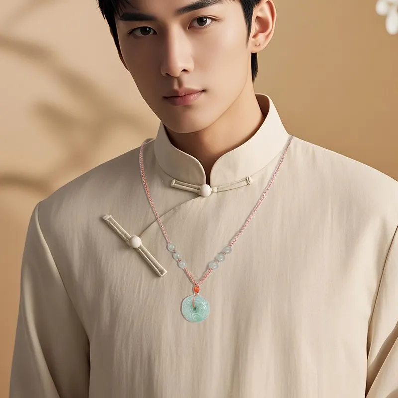 With The Heart Of The Jade Glutinous Jade Necklaces Unisex-2