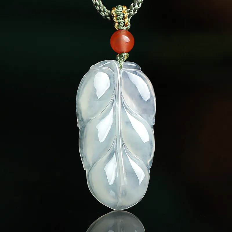 With The Heart Of The Jade Ice Glutinous Jadeite Necklaces Unisex-1