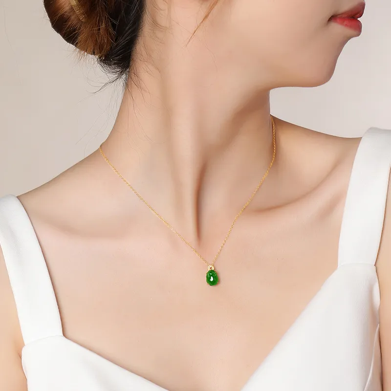 With The Heart Of The Jade Ice Glutinous Jadeite Necklaces Women's-2
