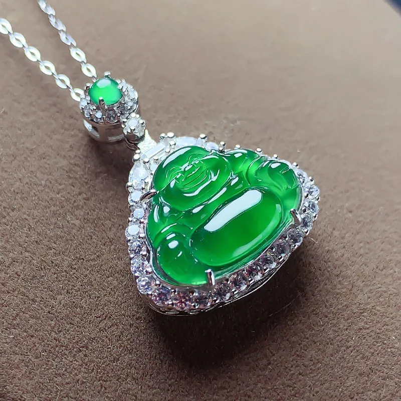 With The Heart Of The Jade Ice Glutinous Jadeite Necklaces Women's-33