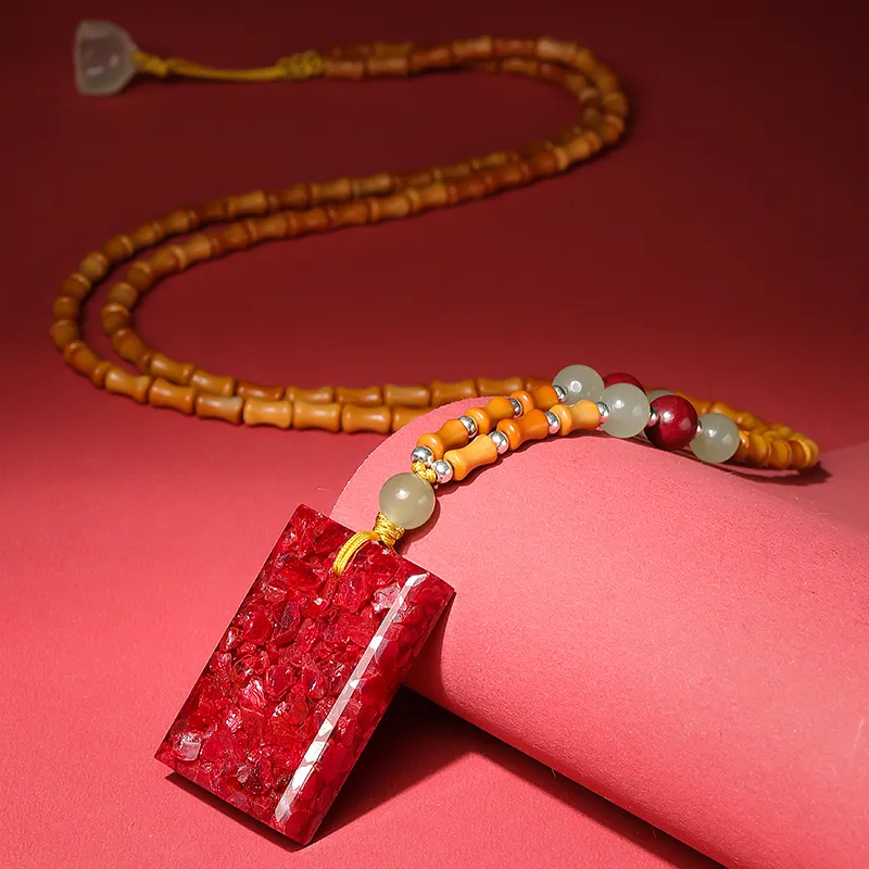 With The Heart Of The Jade Cinnabar Jade Necklaces Unisex-5