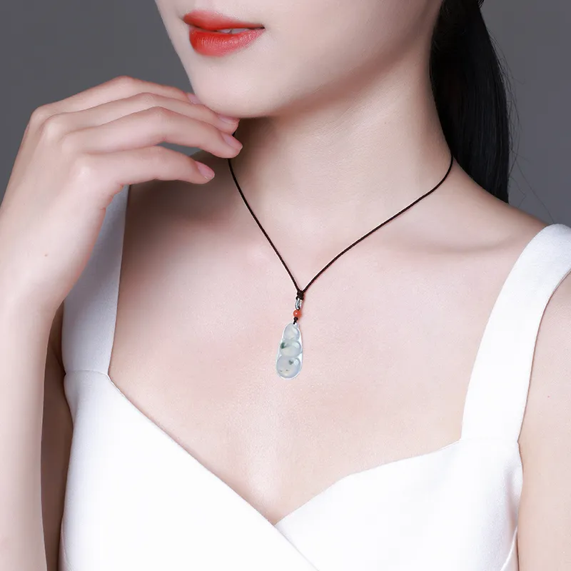 With The Heart Of The Jade Ice Glutinous Jadeite Necklaces Unisex-3