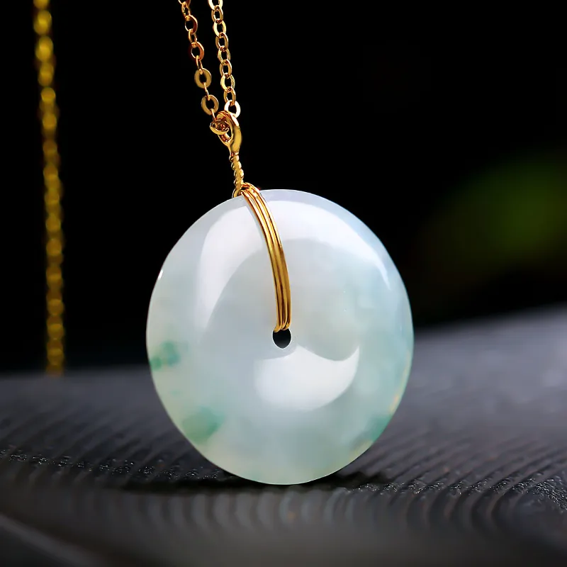 With The Heart Of The Jade Glutinous Jade Jadeite Necklaces Women's-5