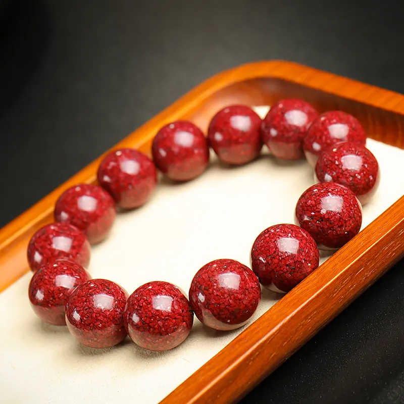 With The Heart Of The Jade Cinnabar Jade Bracelets Unisex-47