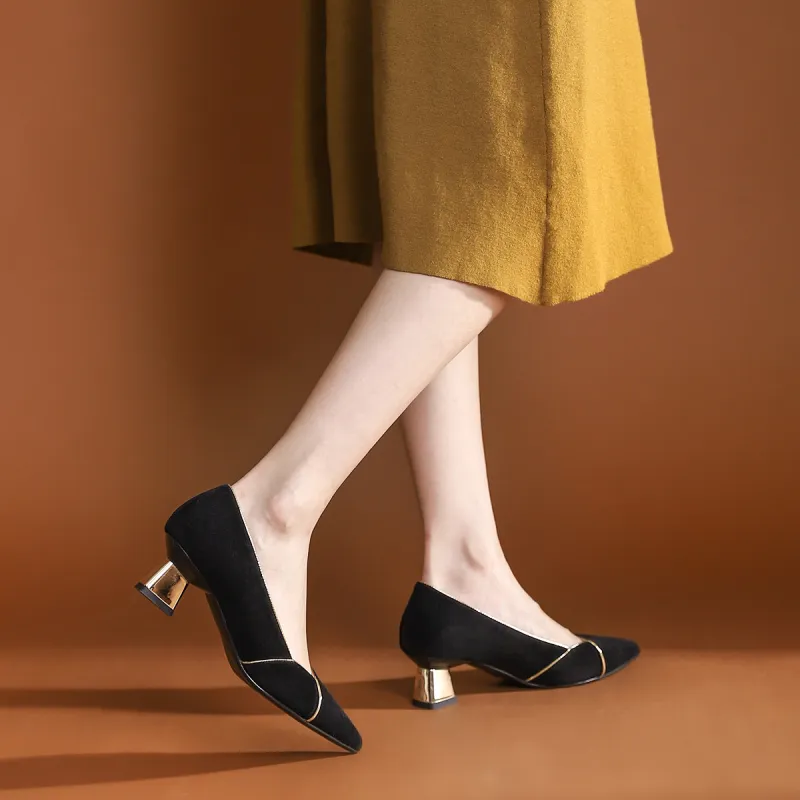VEDULLAR Chunky Heel High Heels 3.5cm Women's-3