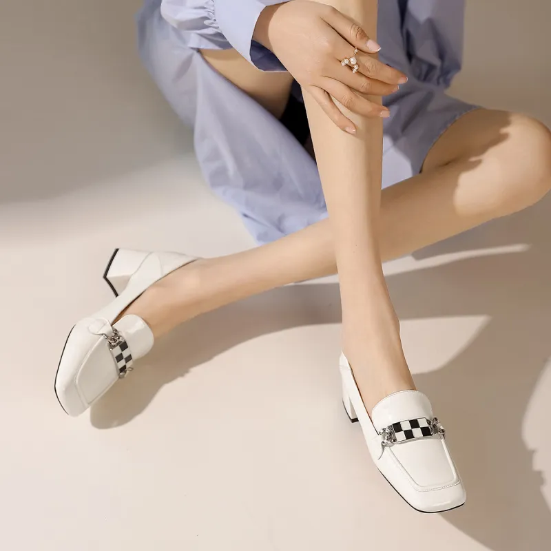 VEDULLAR Chunky Heel High Heels 4.5cm Women's-14