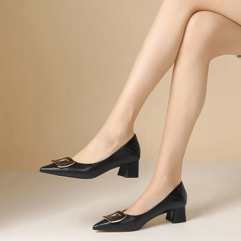 VEDULLAR Chunky Heel High Heels 4.5cm Women's-4