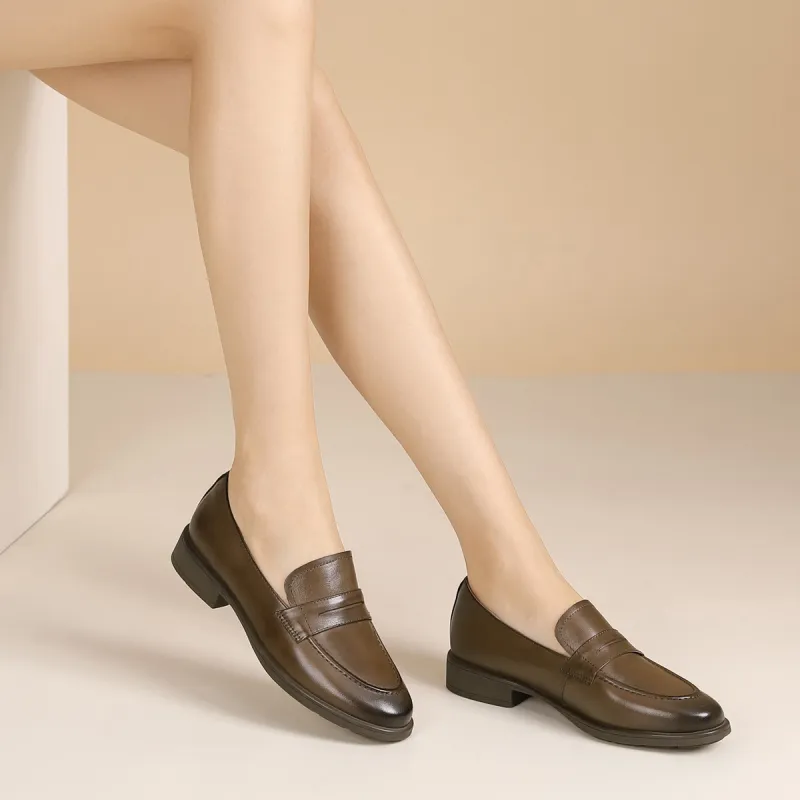 VEDULLAR Loafers Women's Low Top Brown/Black/Khaki-16