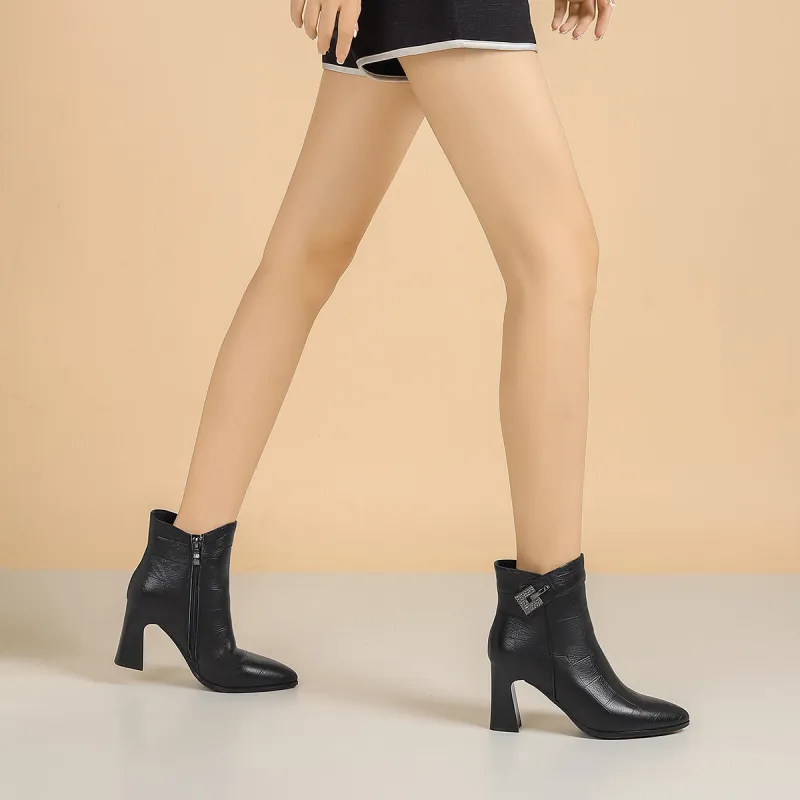 VEDULLAR Ankle Boots Women's Black/Burgundy/Beige-5