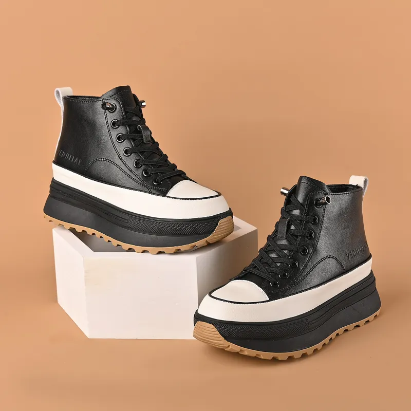 VEDULLAR Thermal Abrasion Resistant Height Increasing High Top Skateboard Shoes Women's-7