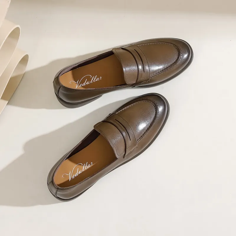 VEDULLAR Loafers Women's Low Top Brown/Black/Khaki-17