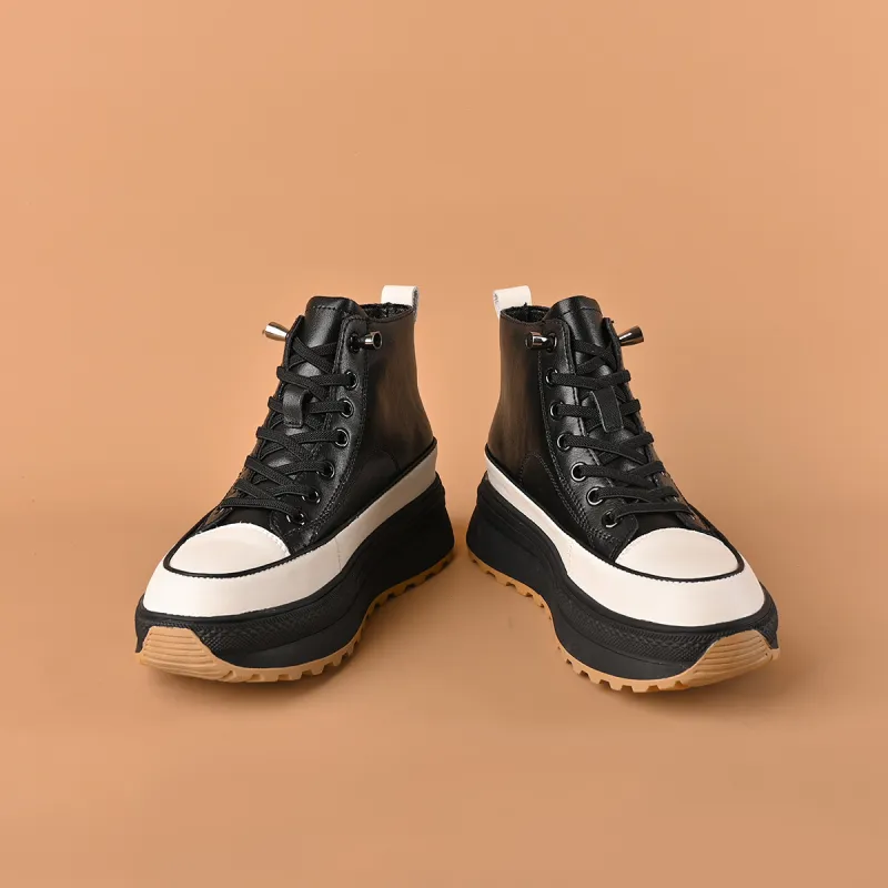 VEDULLAR Thermal Abrasion Resistant Height Increasing High Top Skateboard Shoes Women's-6