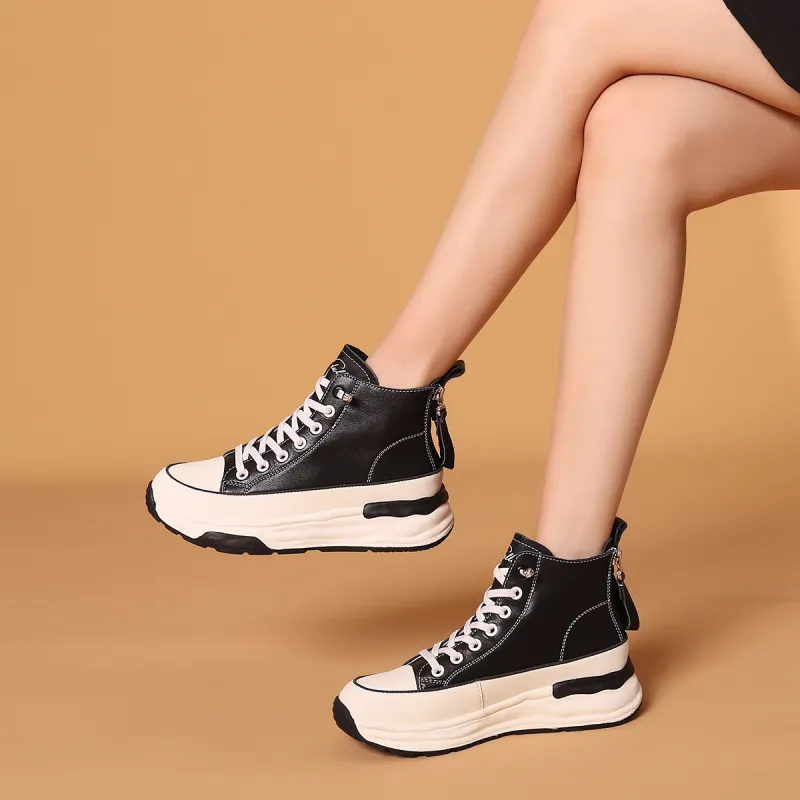 VEDULLAR Anti-Slip Wear-Resistant High-Top Skateboard Shoes Women's-3