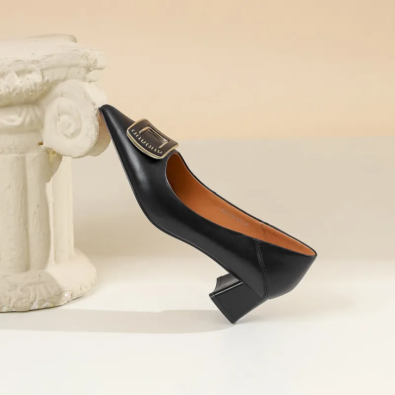 VEDULLAR Chunky Heel High Heels 4.5cm Women's-7