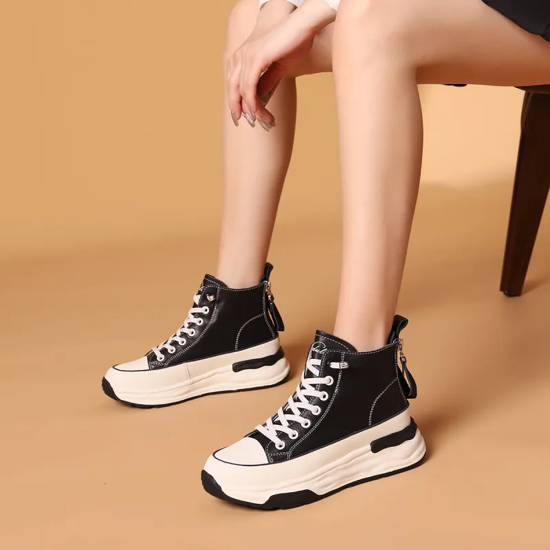 VEDULLAR Anti-Slip Wear-Resistant High-Top Skateboard Shoes Women's-4