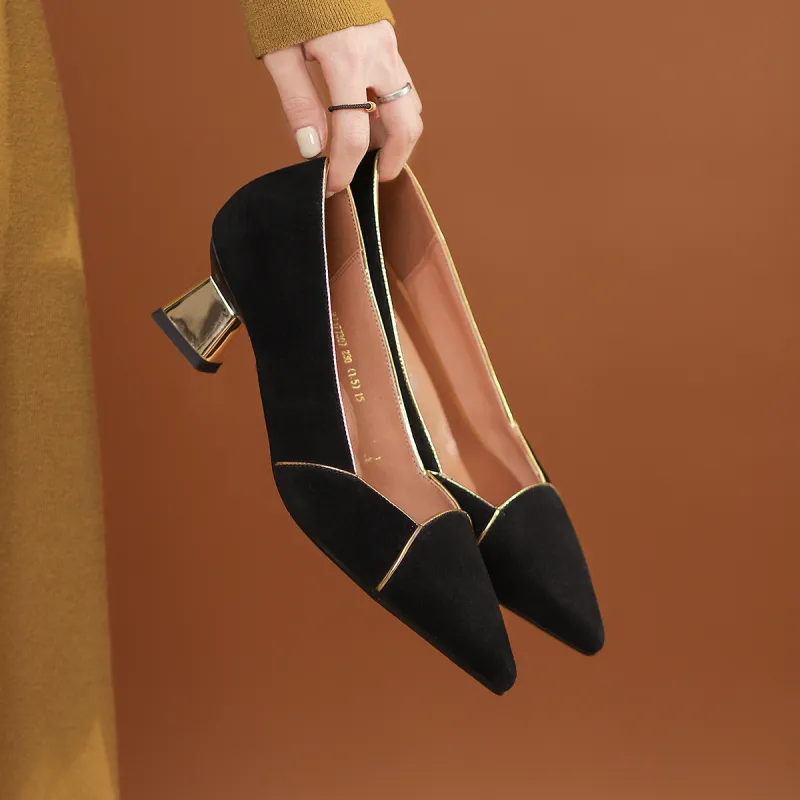 VEDULLAR Chunky Heel High Heels 3.5cm Women's-4