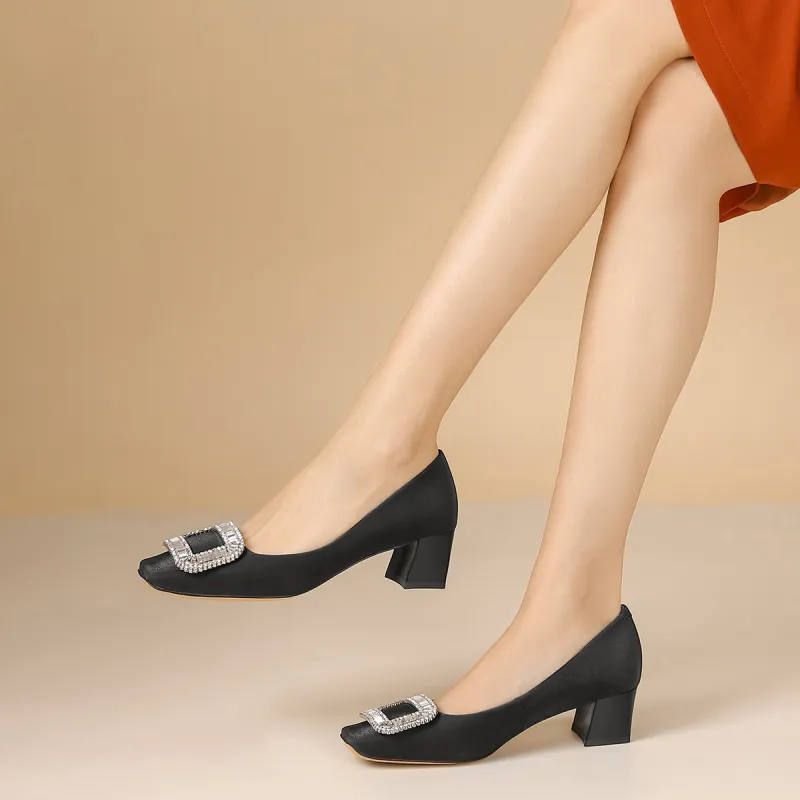VEDULLAR Chunky Heel High Heels 4.5cm Women's-3