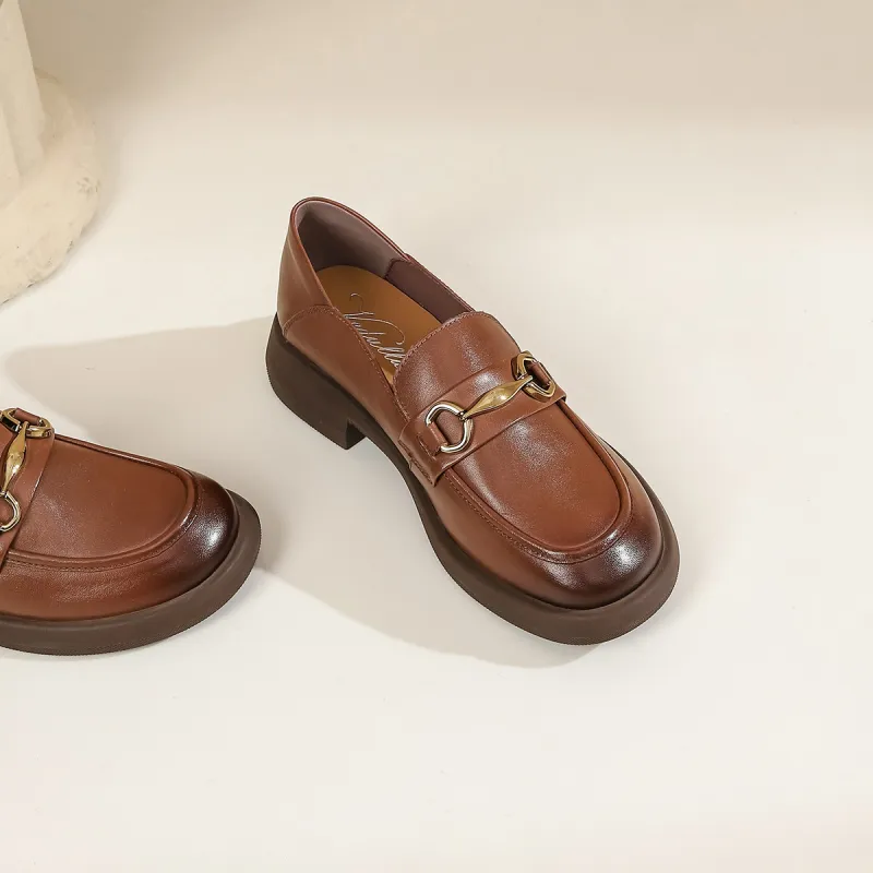 VEDULLAR Loafers Women's Low Top Brown/Beige/Black-3