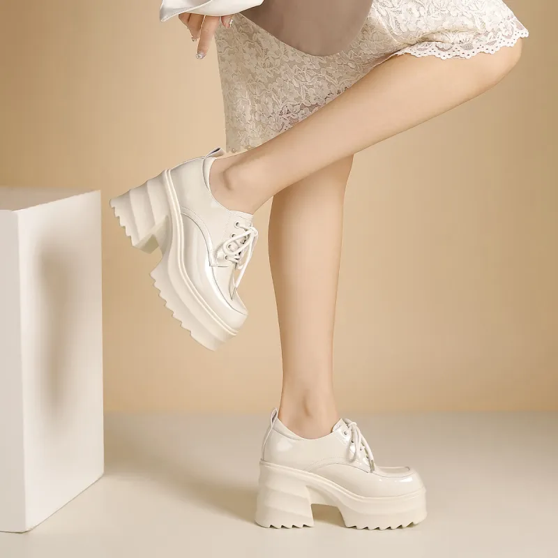 VEDULLAR Chunky Heel High Heels 9.5cm Women's-4