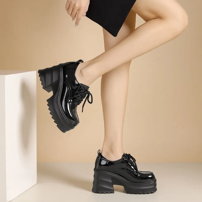 VEDULLAR Chunky Heel High Heels 9.5cm Women's-9