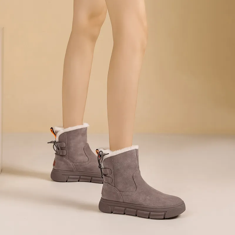 VEDULLAR Thermal Abrasion Resistant Coverage Crew Snow Boots Women's-4