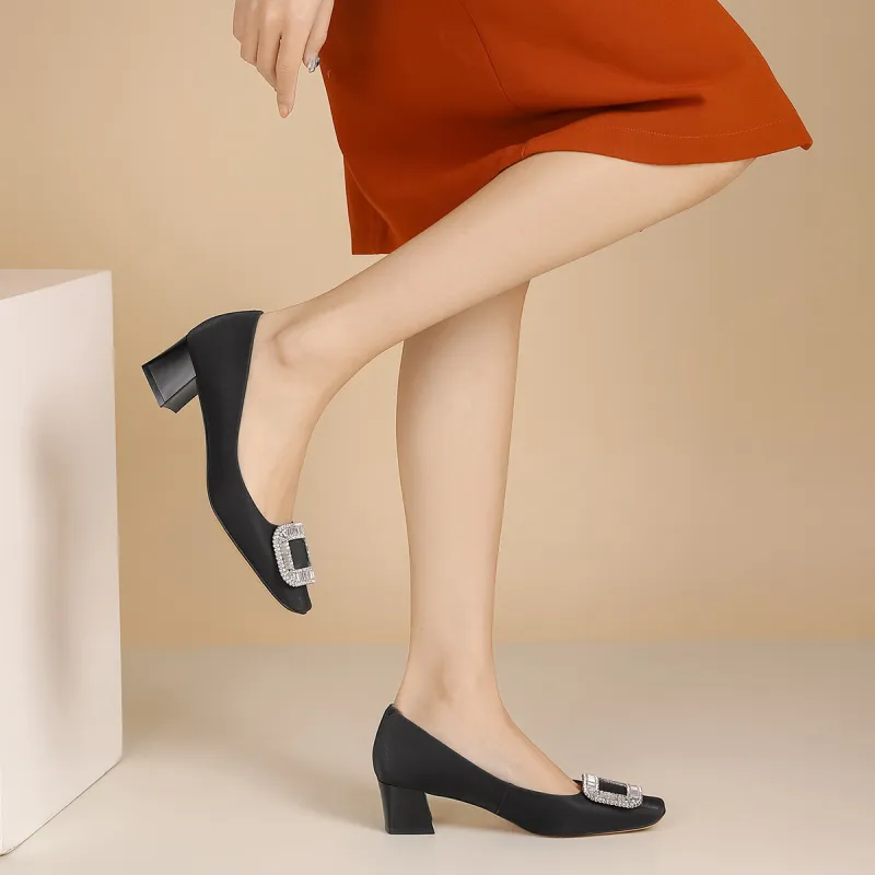 VEDULLAR Chunky Heel High Heels 4.5cm Women's-4