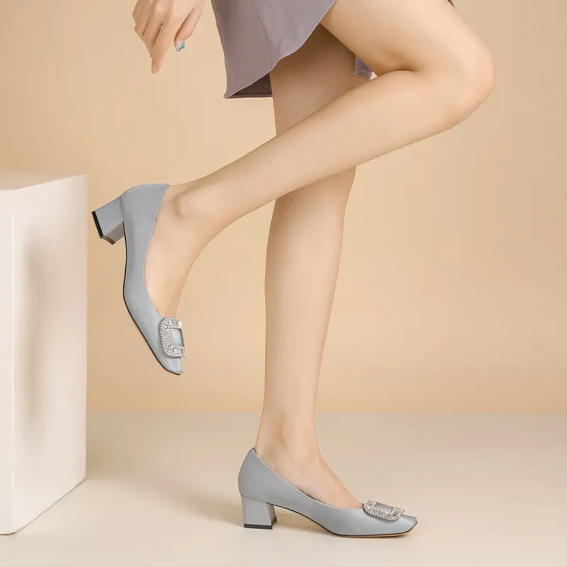 VEDULLAR Chunky Heel High Heels 4.5cm Women's-9
