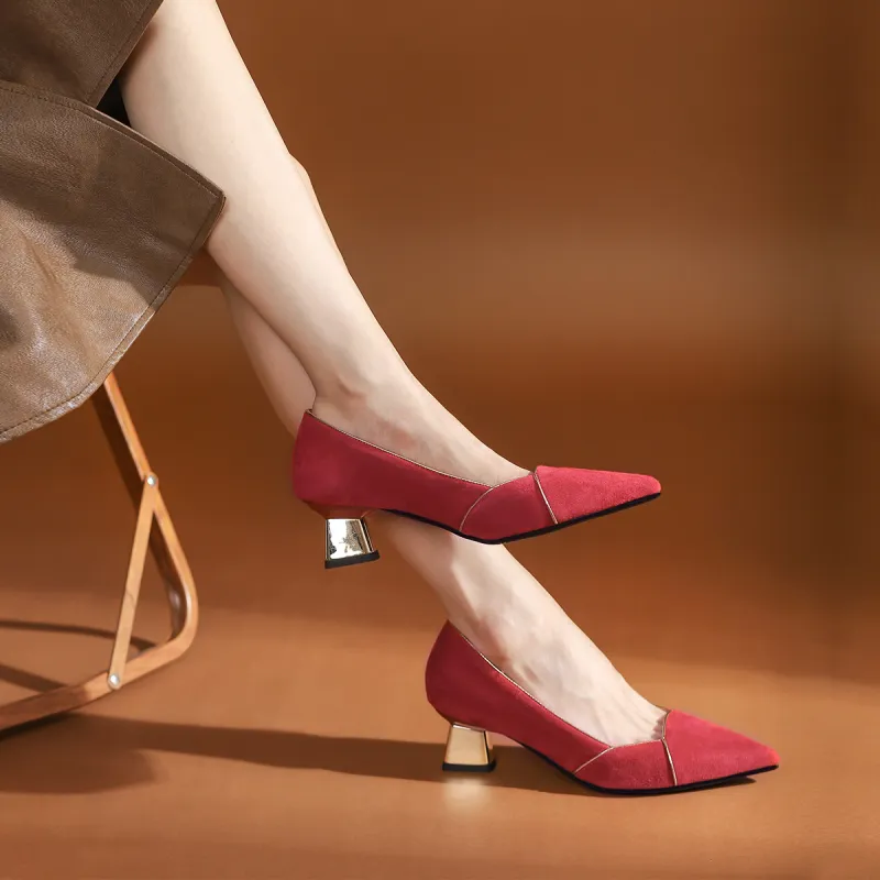 VEDULLAR Chunky Heel High Heels 3.5cm Women's-8