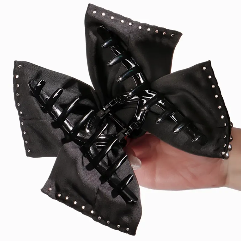 ZANC Satin Hair Clips Women's Black-5