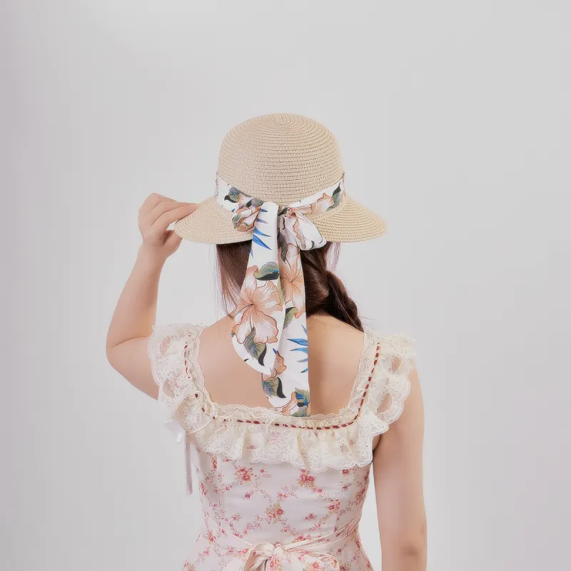 ZANC Straw Woven Sun Protection Hats Women's-13