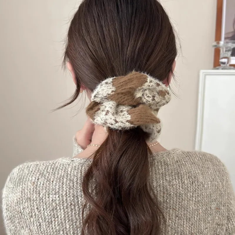 ZANC Flannelette Hair Tie Women's Black/White/White/Brown-10