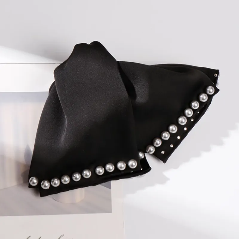 ZANC Satin Hair Clips Women's Black-3