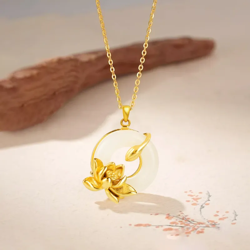 ZANC White Jade Bodhi Necklaces Women's-1