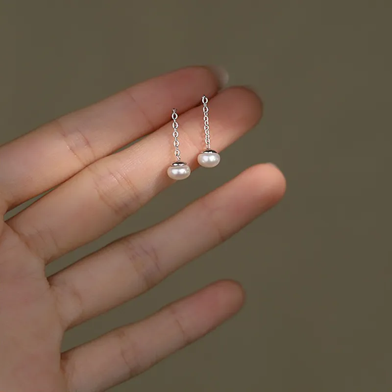 ZANC Alloy Faux Pearl Drop Earrings Women's-2