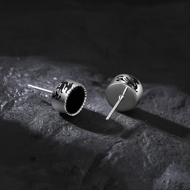 ZANC 999 Fine Silver Stud Earrings Unisex-5