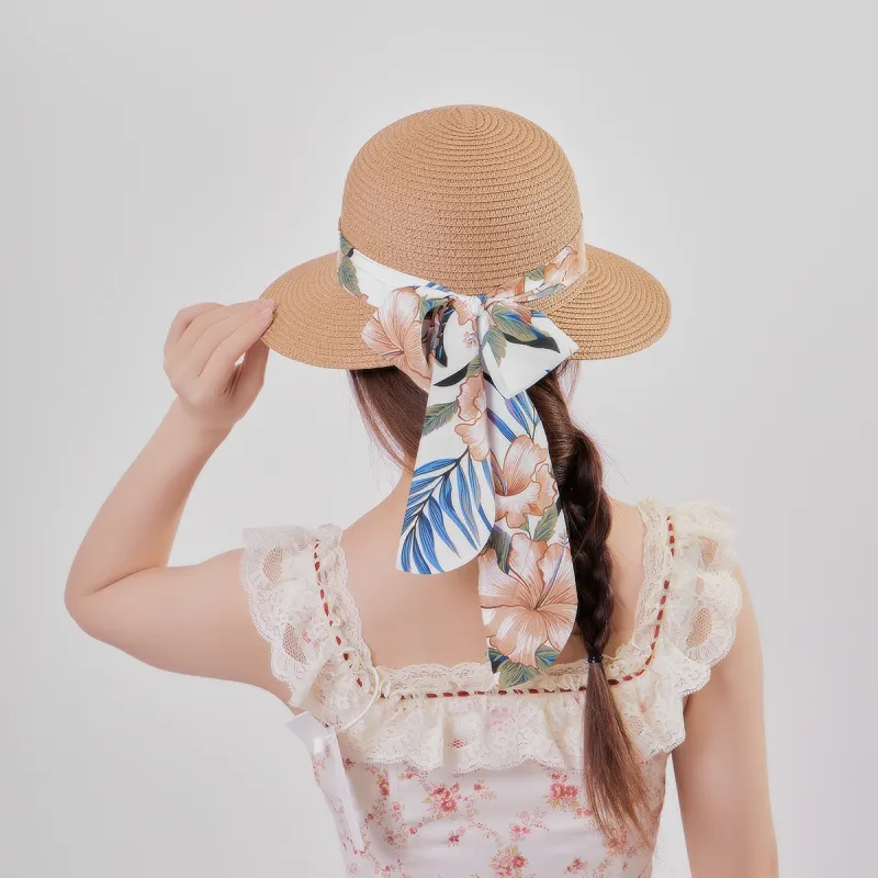 ZANC Straw Woven Sun Protection Hats Women's-4