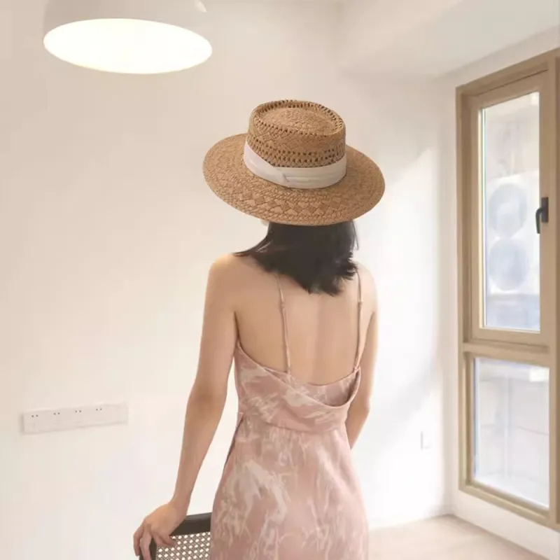 ZANC Straw Woven Top Hats Unisex-2