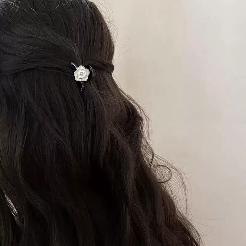 ZANC Acrylic Hair Clips Women's Black White-10